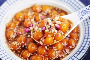 姜汁玫瑰红糖南瓜圆子