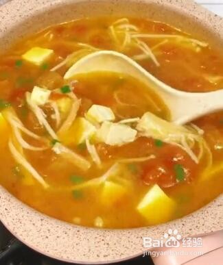 如何做茄汁金针菇汤？