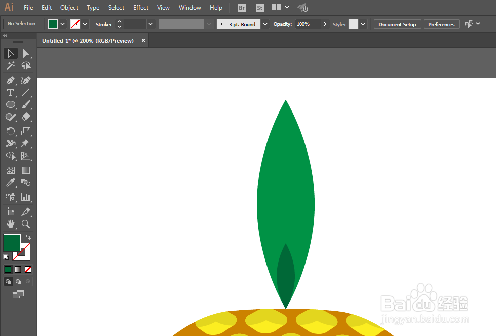 如何用ILLUSTRATOR绘制菠萝图案
