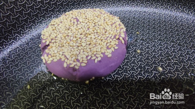 香煎芝士心芝麻紫薯饼