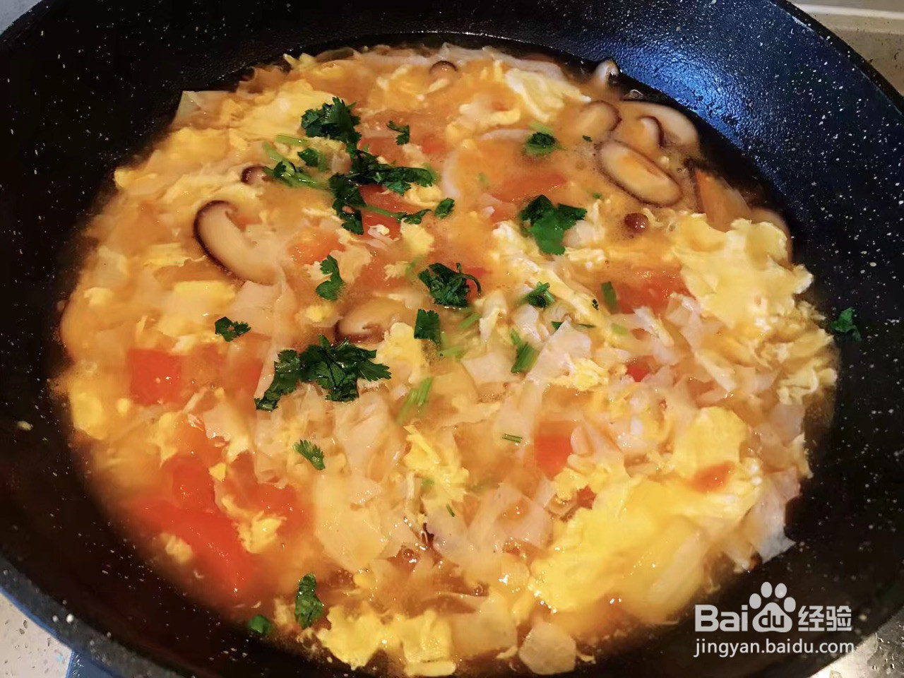 西红柿豆皮蛋花汤的做法