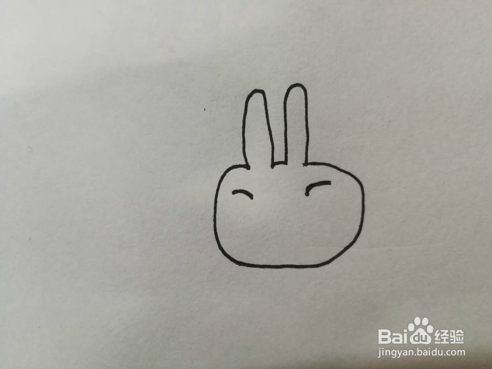 简笔画生气的兔子