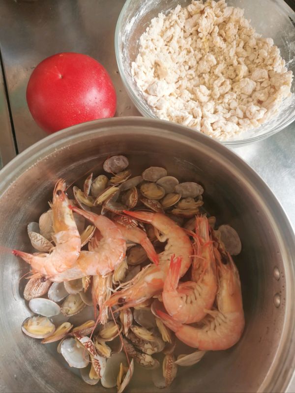 西红柿海鲜疙瘩汤