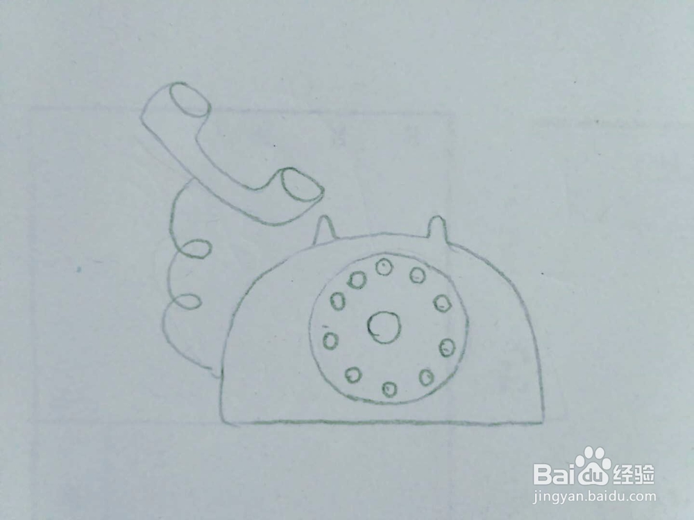 亲子手工简笔画生活用品电话的画法