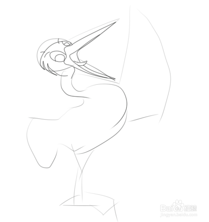 简笔画--爱唱歌的白鹭画法
