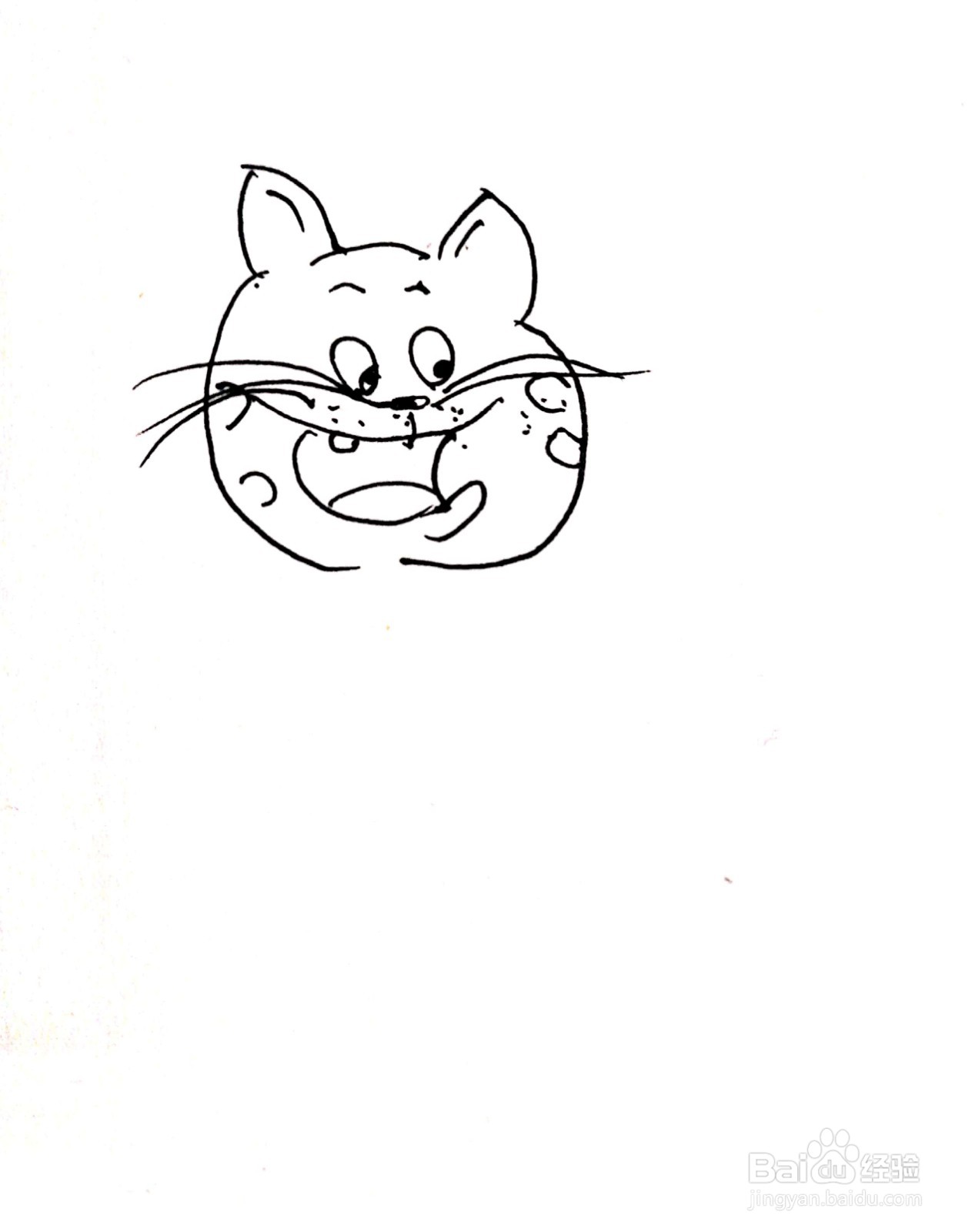 想吃汉堡的猫线描画怎么画
