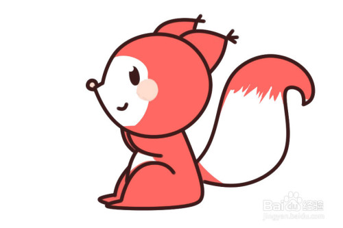 卡通松鼠简笔画