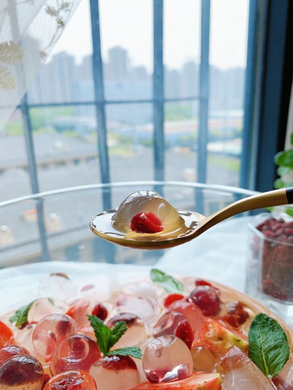 蔓越莓果冻冰饮