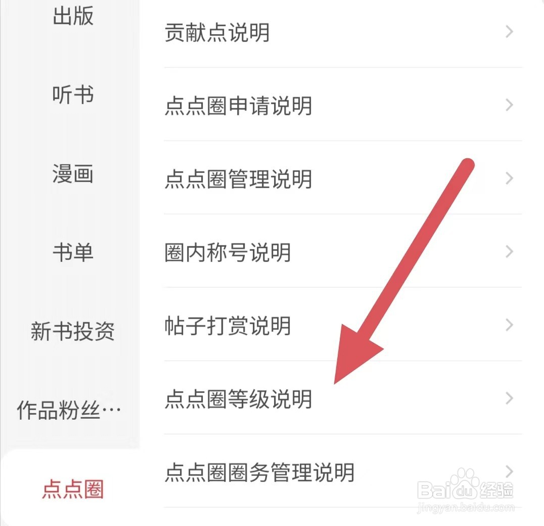 起点阅读点点圈等级说明