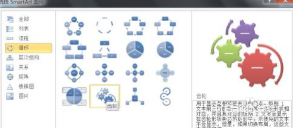 PPT怎么创建齿轮SMARTART图形