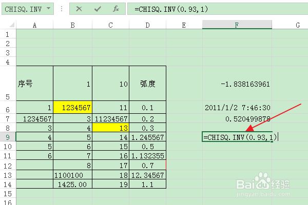 软件Excel：如何使用CHISQ.INV函数