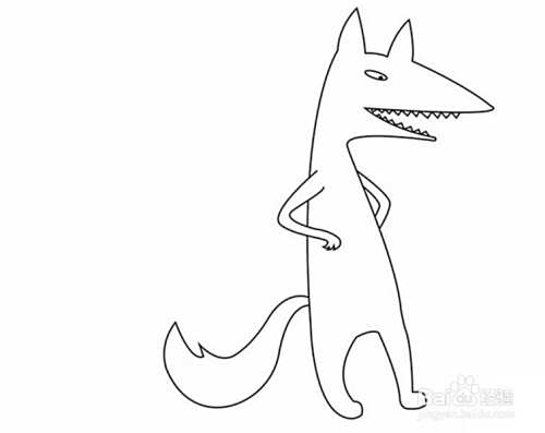 大灰狼儿童卡通简笔画教程