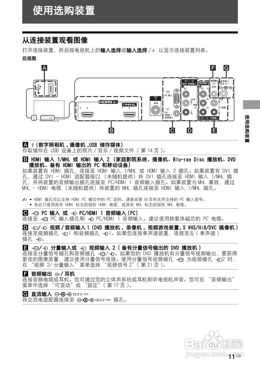 sony电视机说明书图片