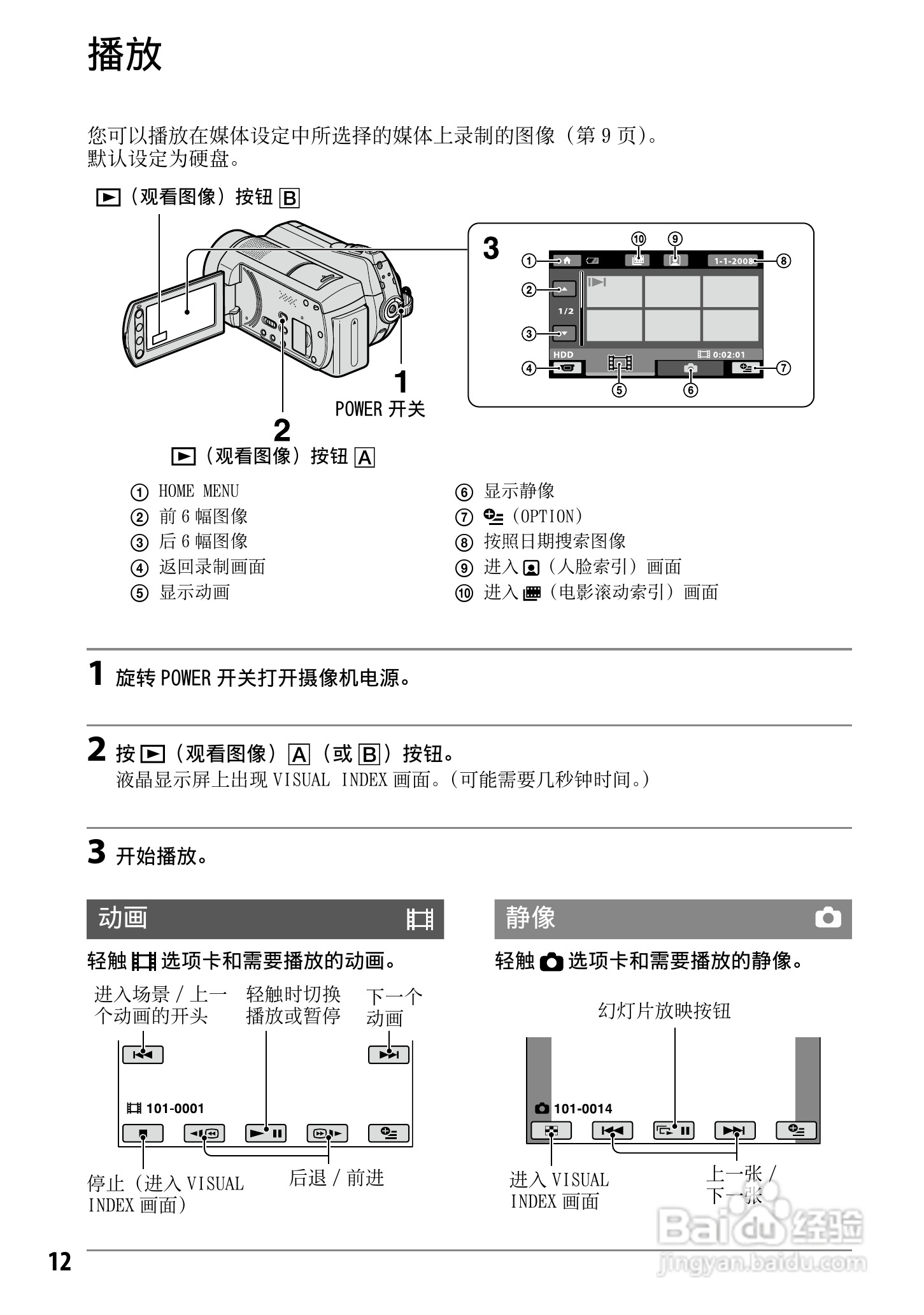 索尼DCR-SR220E型数码摄录一体机使用说明书:[2]