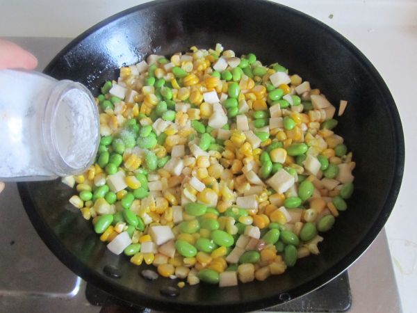 玉米毛豆炒杏鲍菇丁