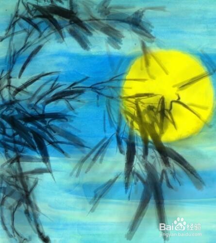 国画小写意月亮怎么画