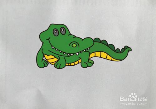 怎样画鳄鱼简笔画