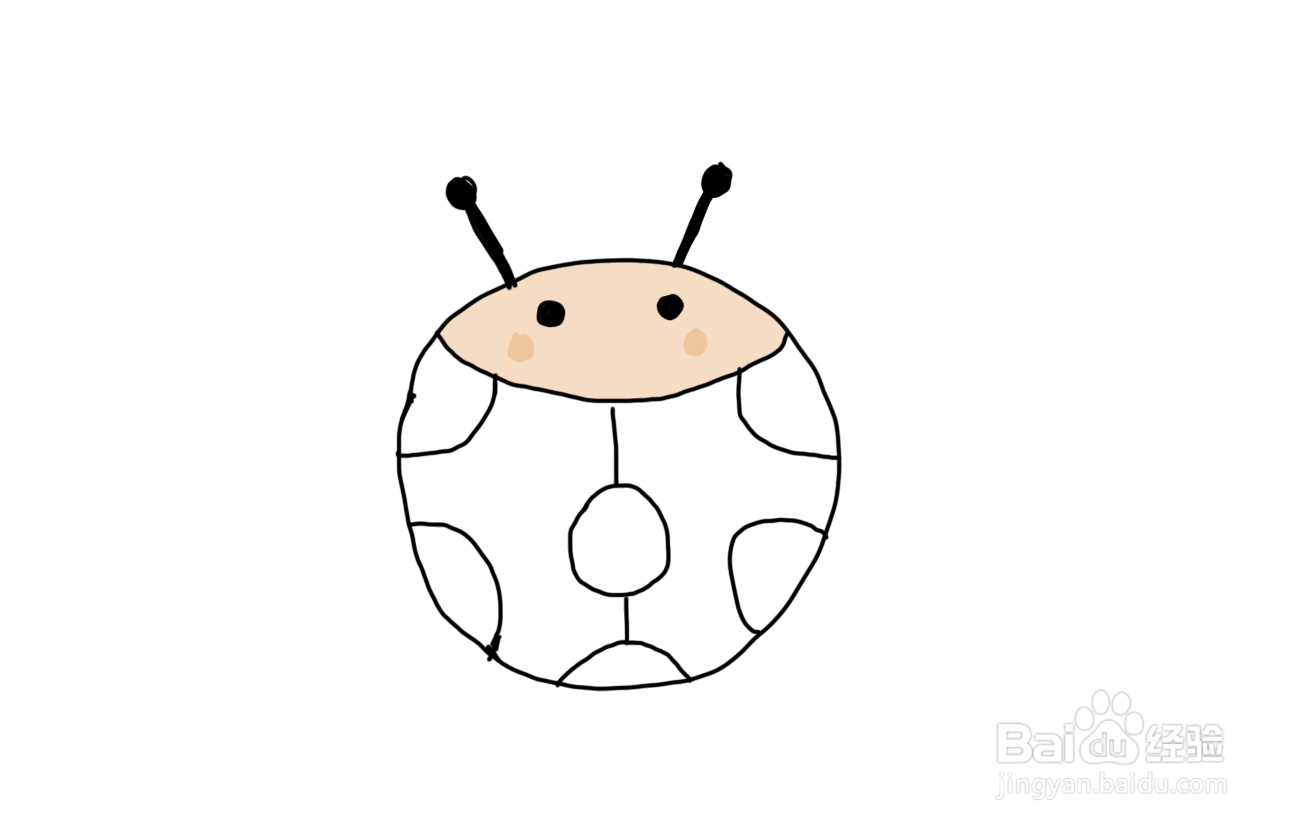 怎么画彩色简笔画动物七星瓢虫？