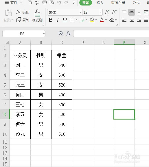 WPS表格如何快速进行单条件求和