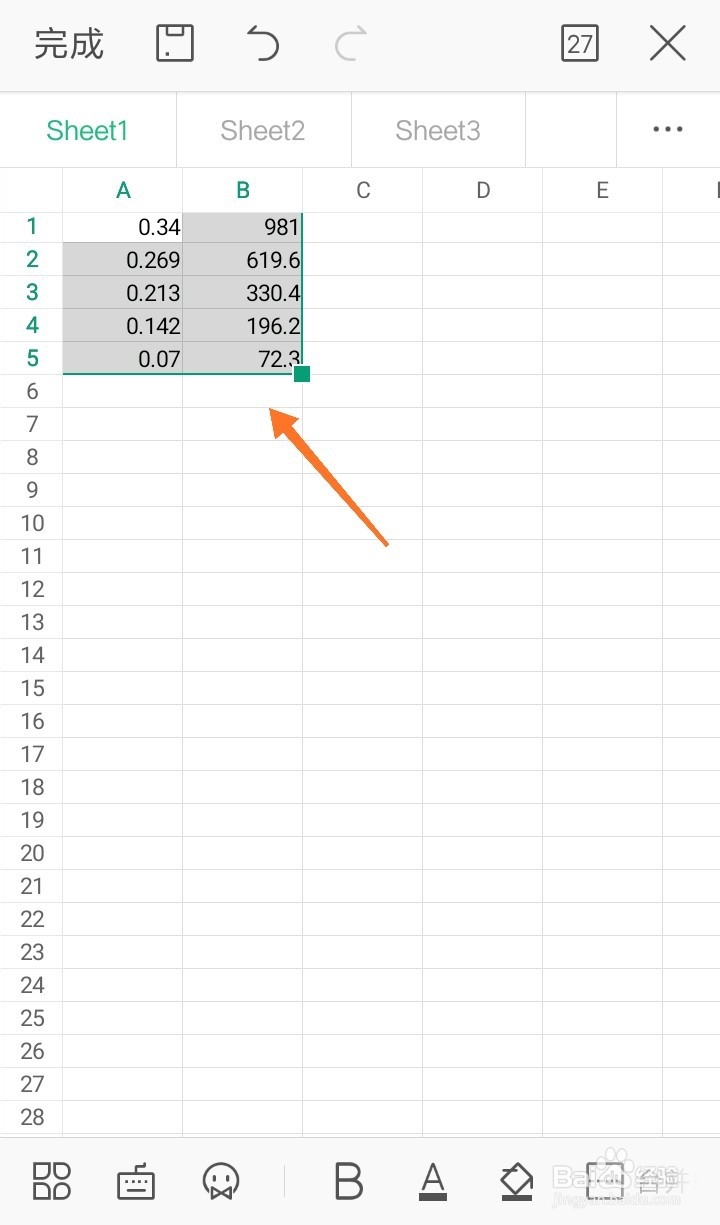 手机如何用WPS画出散点图