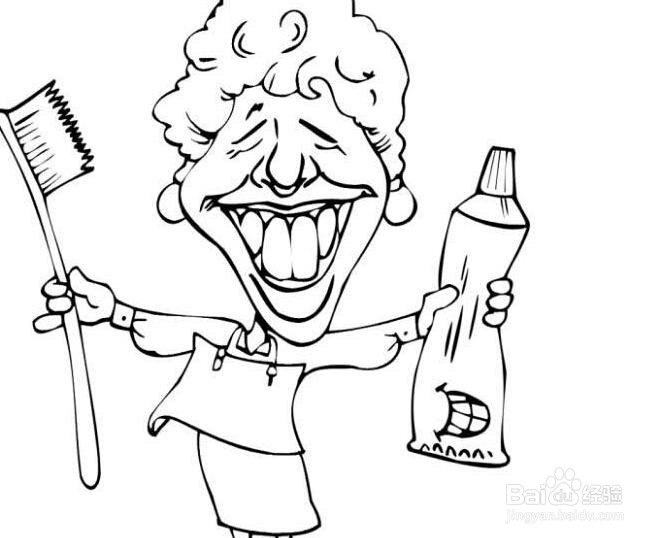 爱护牙齿的简笔画