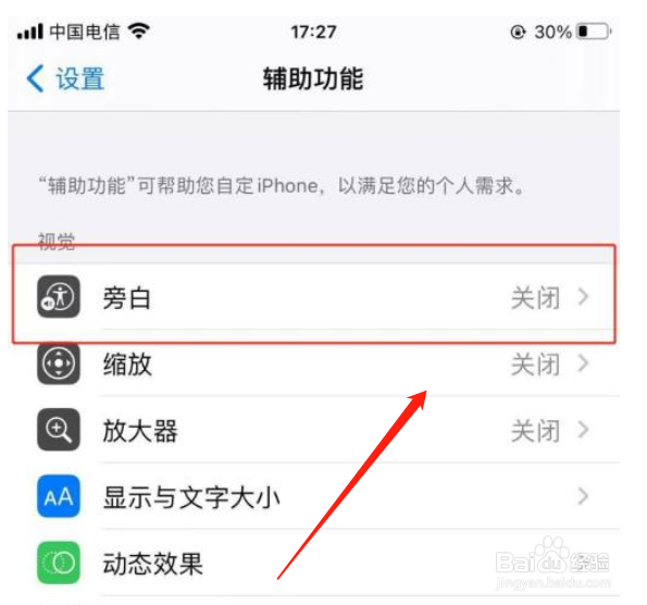 苹果手机怎么设置盲文自动前进速度