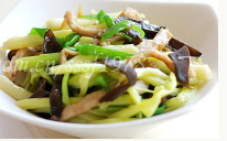 蒿菜黑木耳炒肉