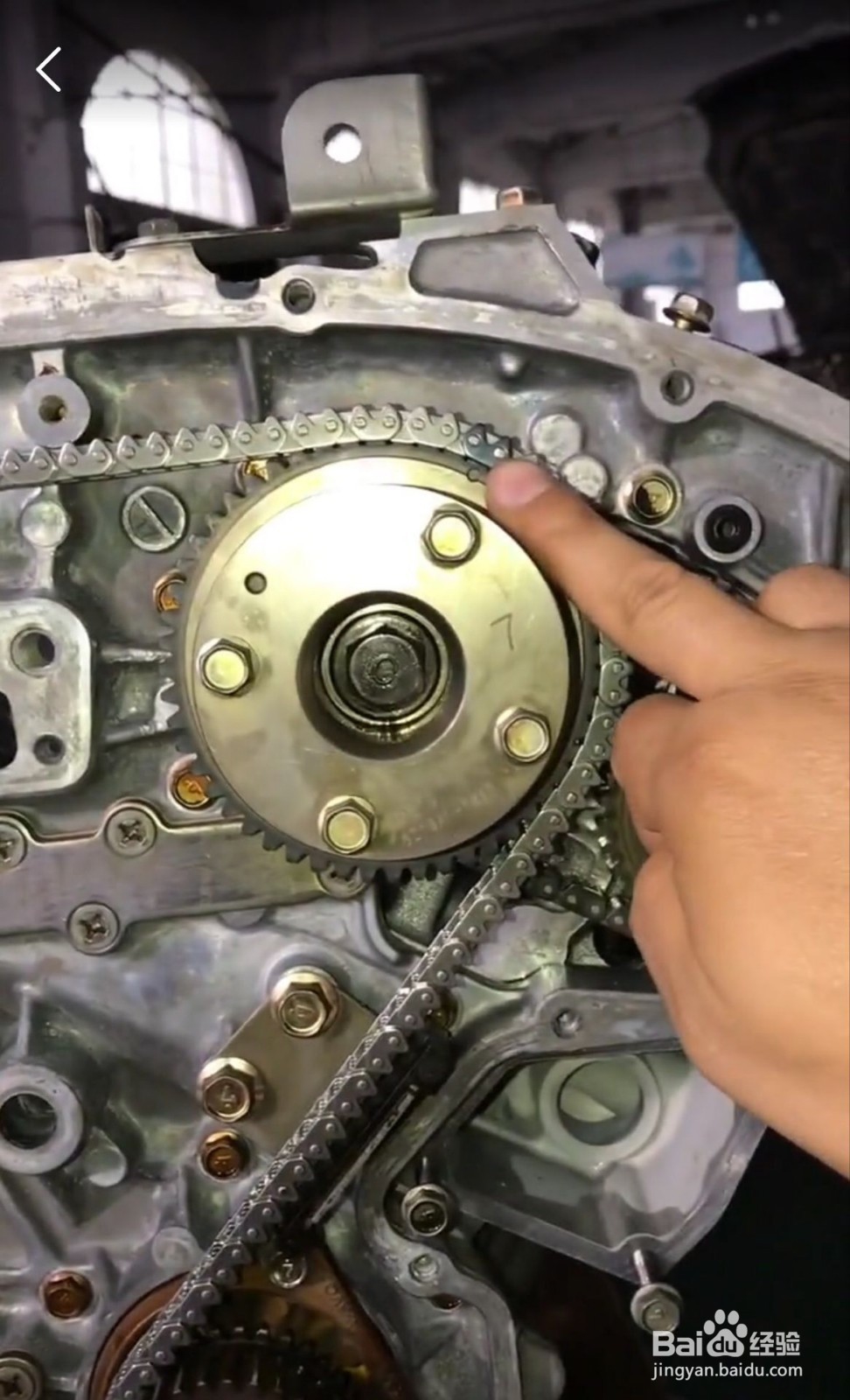 尼桑天籁2.3发动机正时链条标记