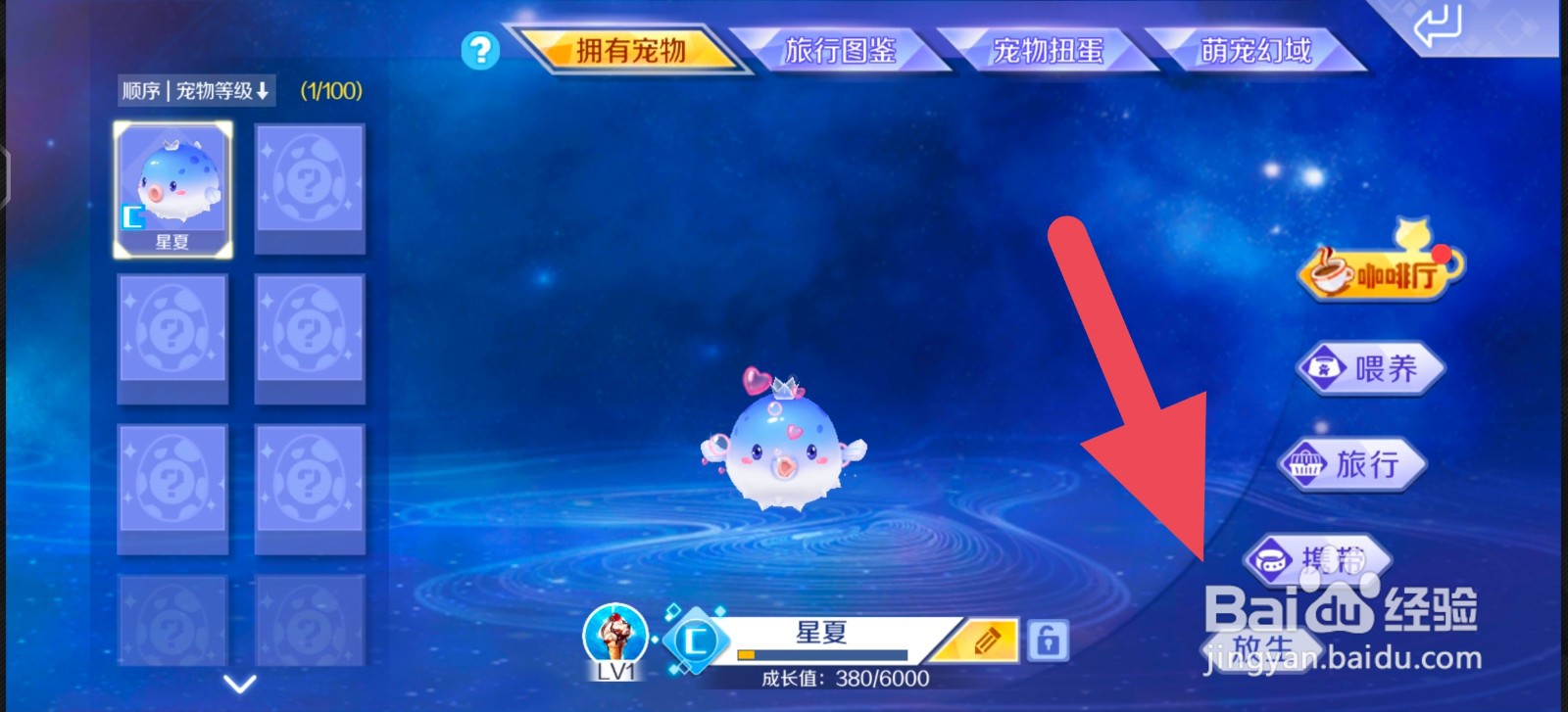 QQ炫舞中怎么把宠物放生