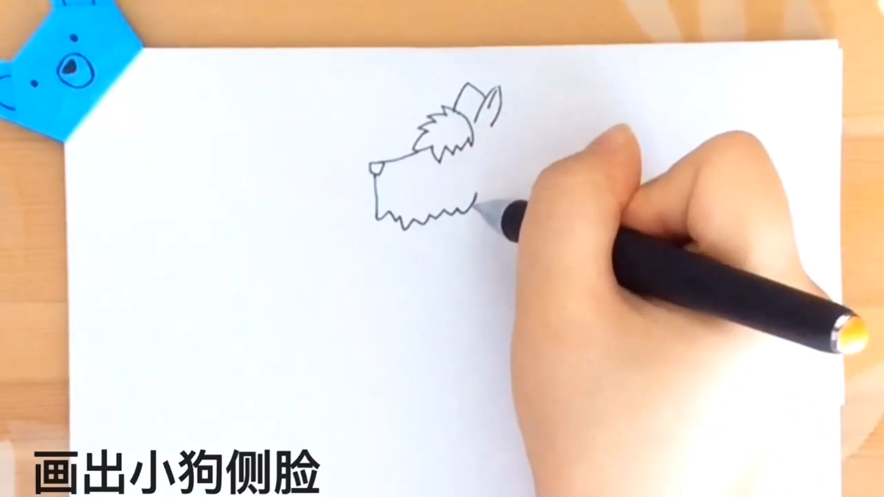 戴领结的狗简笔画怎么画