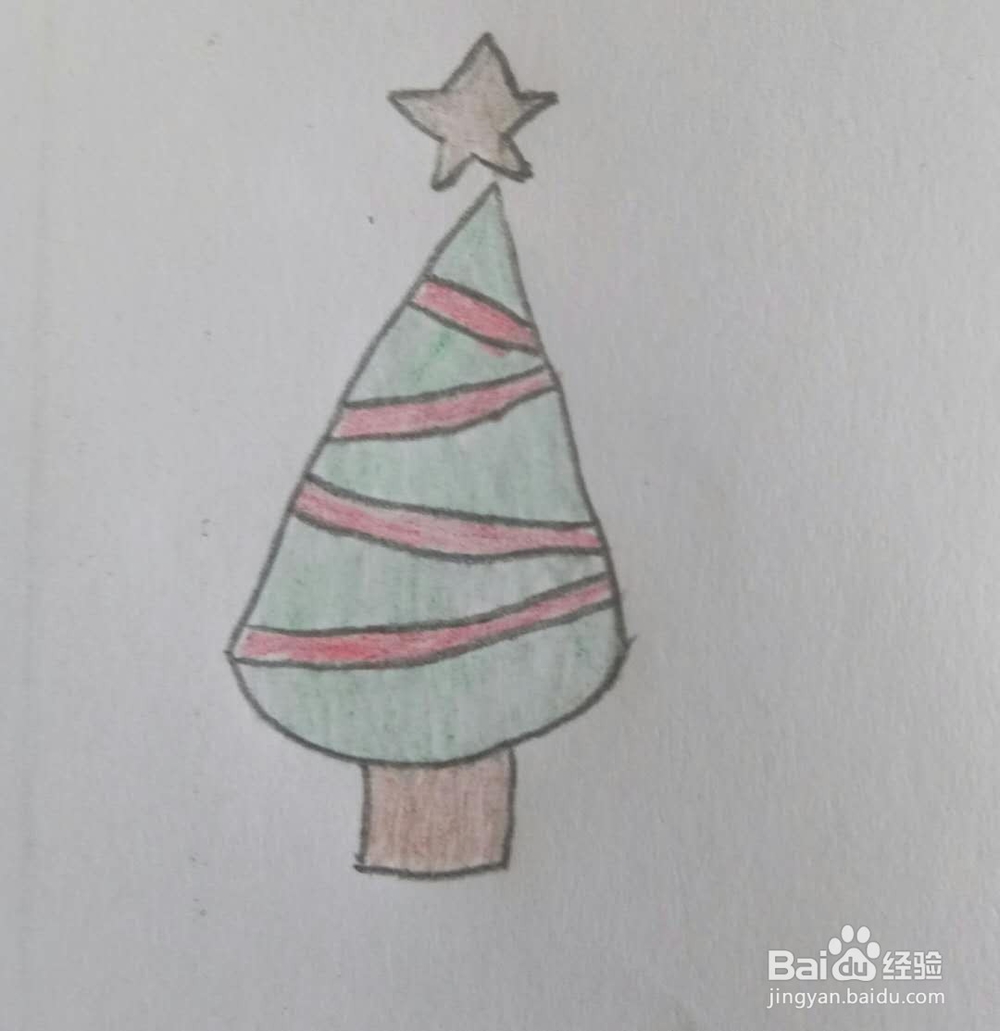 教你画简笔画圣诞树画法六