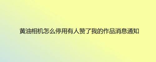 黄油相机怎么停用有人赞了我的作品消息通知