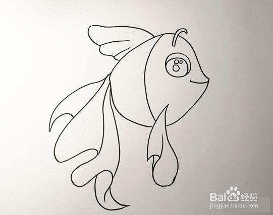 活泼的小金鱼简笔画怎么画