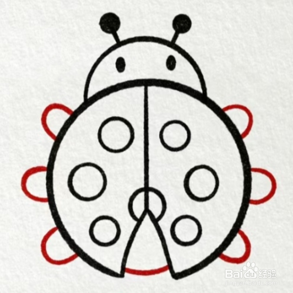 幼儿简笔画-七星瓢虫怎么画
