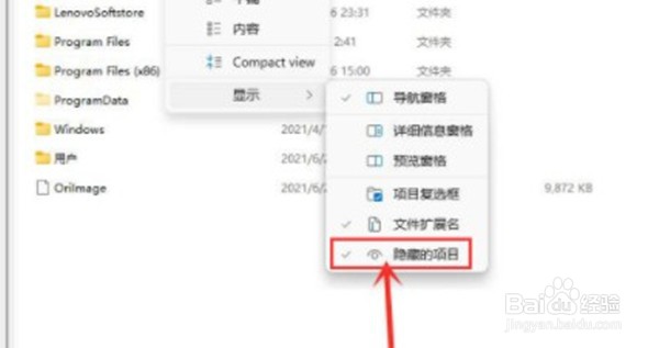win11怎么查看隐藏的文件