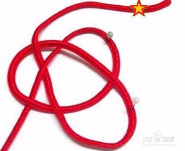 中国艺术结，鲜艳5星花，11孔龙目花。