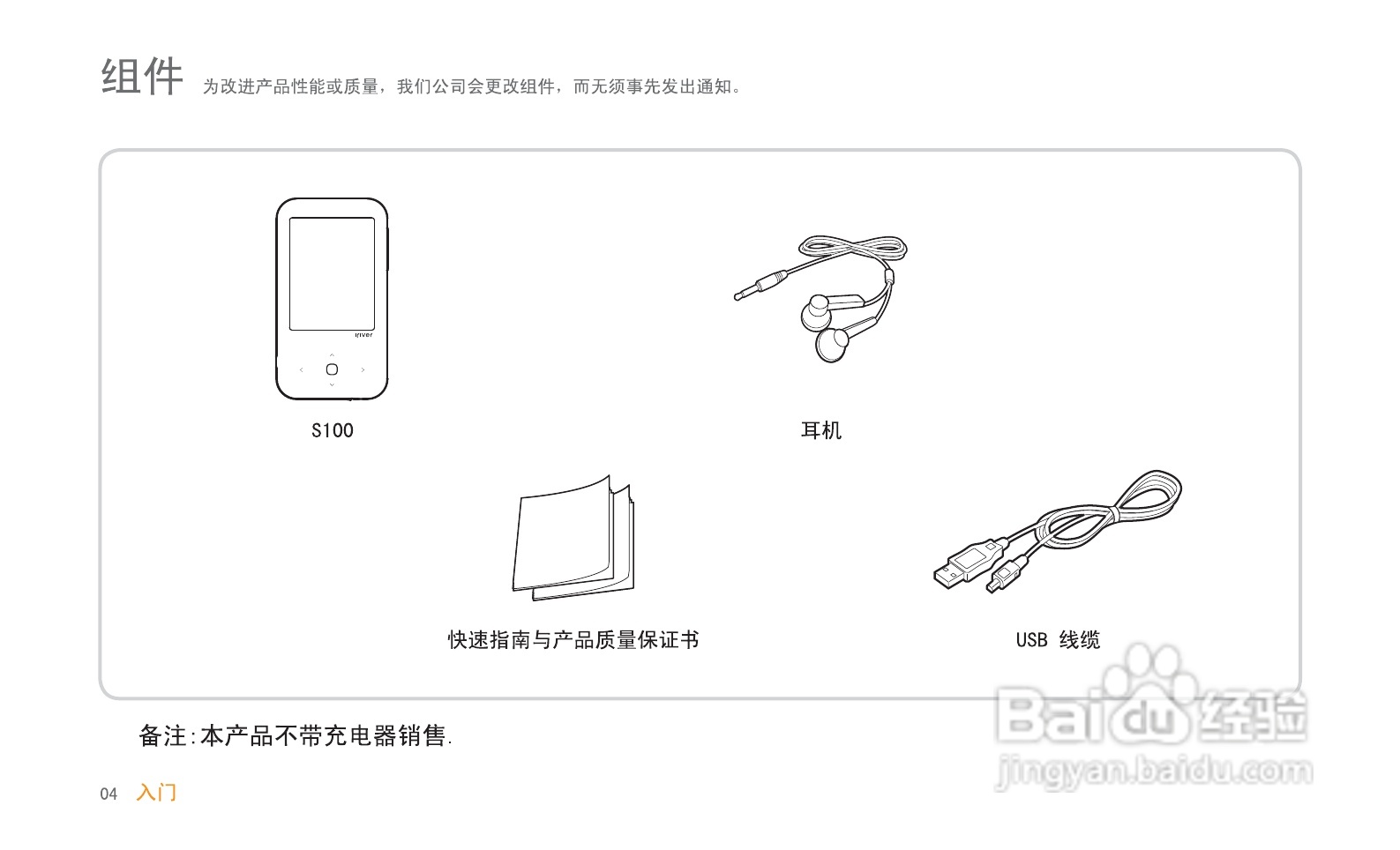 艾利和MP3播放器S100型说明书:[1]