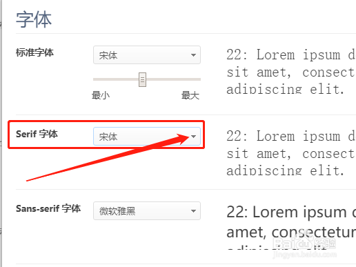 360极速版浏览器如何设置Serif字体字形