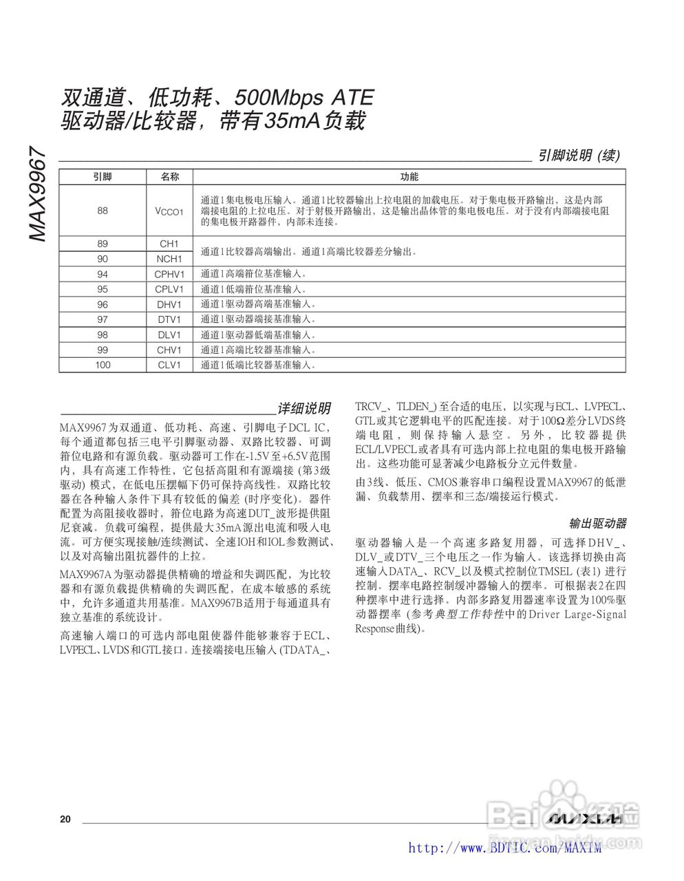 MAXIM MAX9967驱动器说明书:[2]