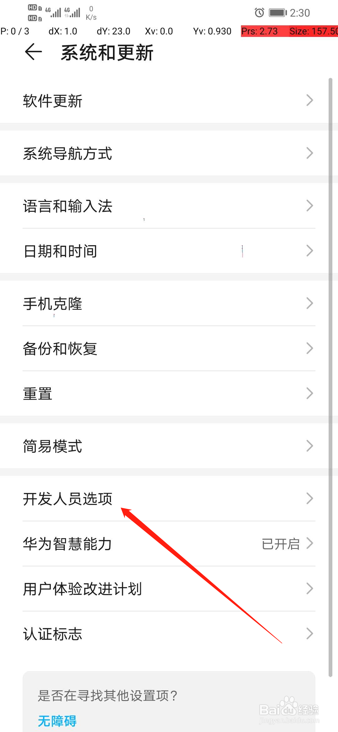 华为手机出现一条竖线