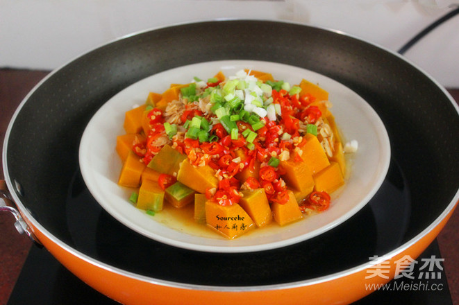 虾米剁椒蒸南瓜