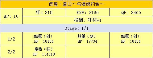 fgo 泳装活动游戏攻略