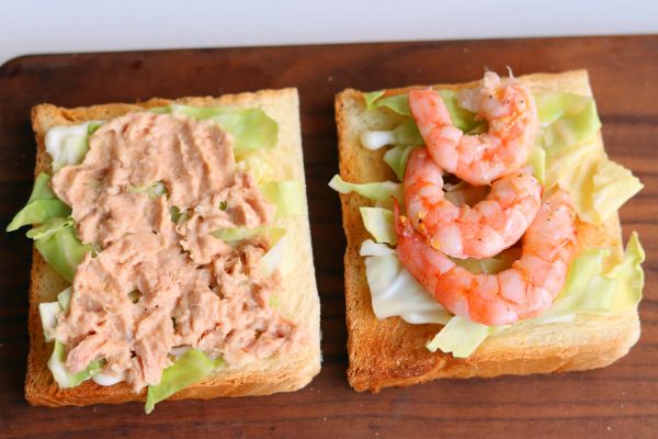 虾仁三文鱼三文治