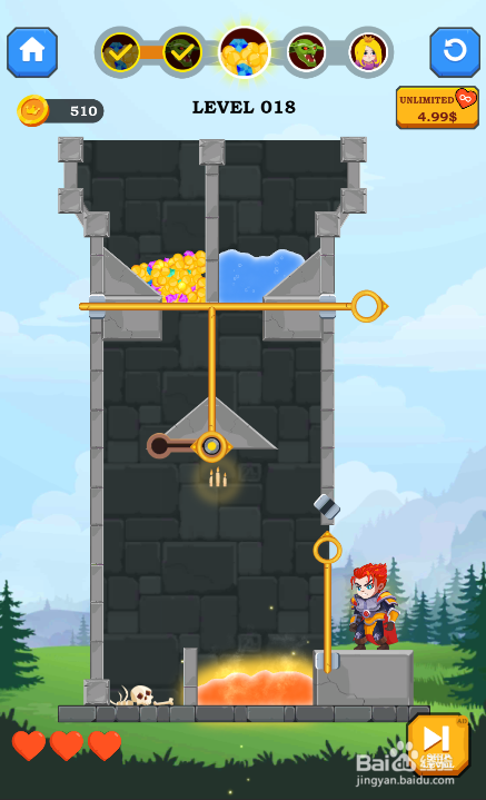 Treasure Hero的LEVEL 018怎样过关