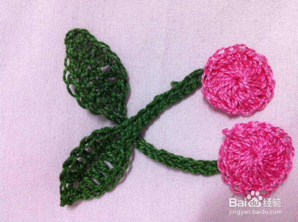 如何用钩针编织钩出新鲜美味的毛衣装饰樱桃