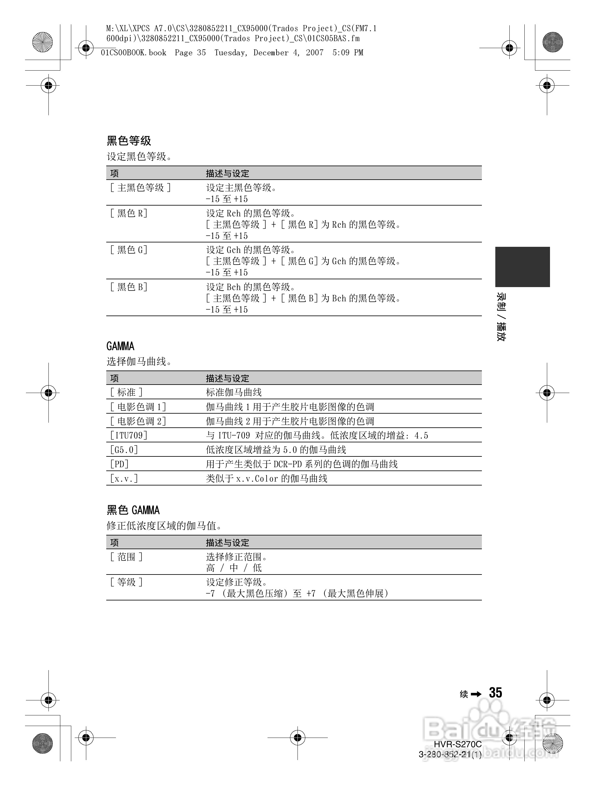 索尼HVR-S270C数字摄录一体机使用说明书:[4]