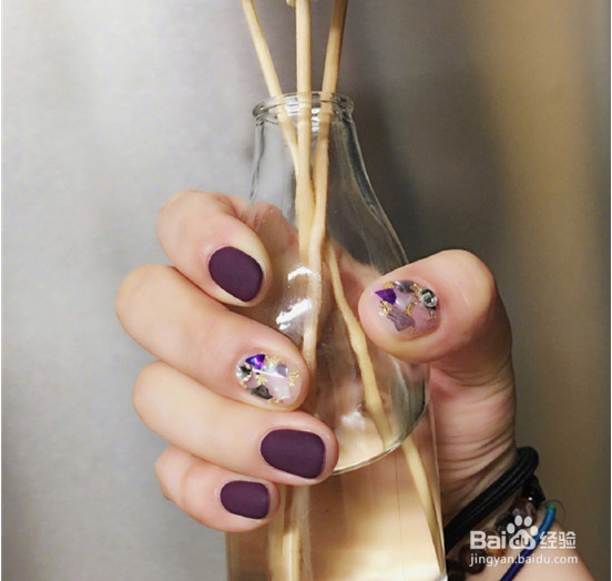 秋季磨砂美甲图片