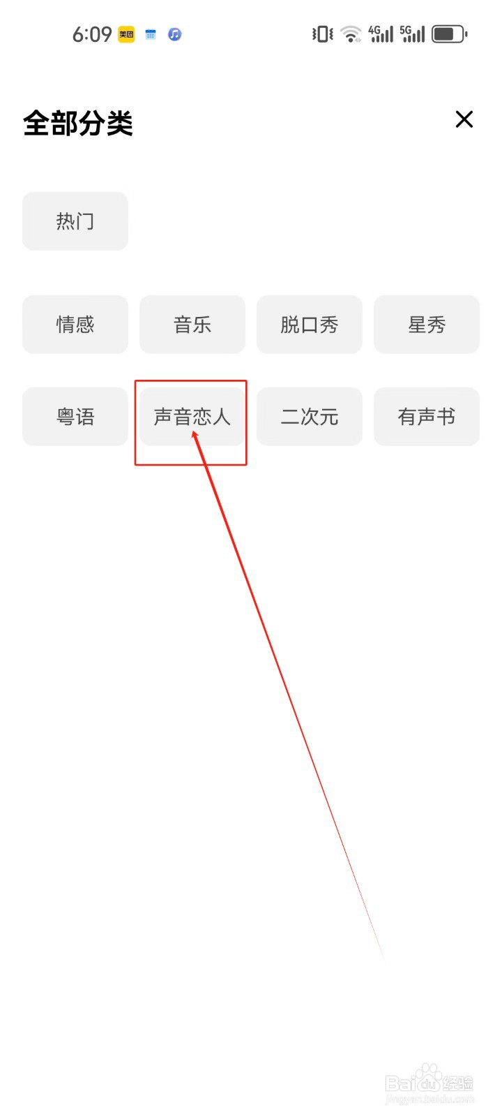 荔枝怎么查看《声音恋人》直播分类