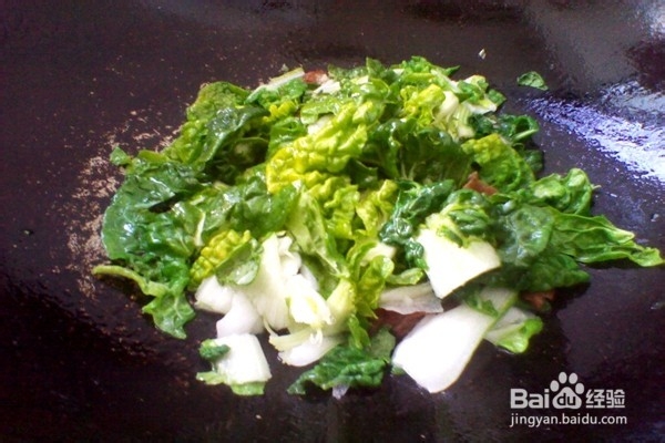 香肠油菜炒米饭------营养美味