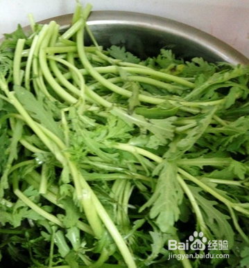 清炒茼蒿的做法